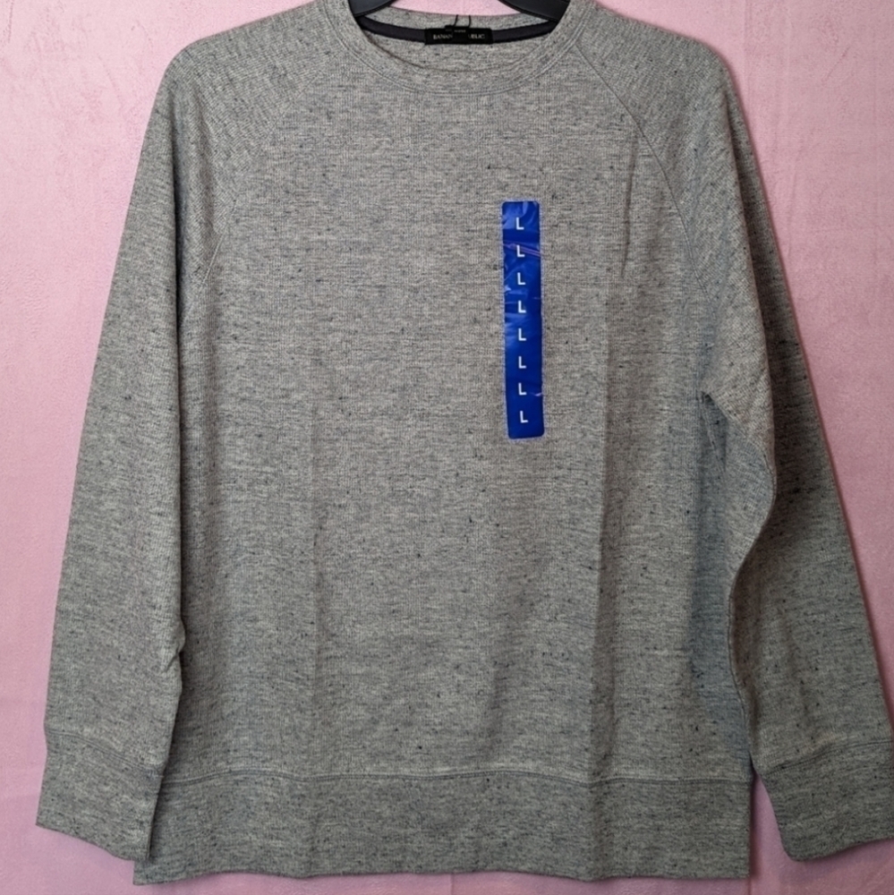 Banana Republic Heather Gray Knit Crew Neck Pullover Sweatshirt size Large